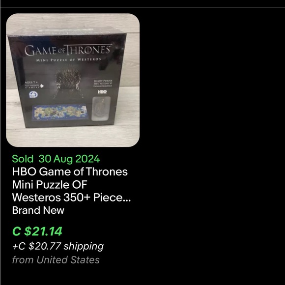 Game Of Thrones Mini Puzzle Of Westeros / New / 2016 / 350 Piece Jigsaw Puzzle - Picture 6 of 6